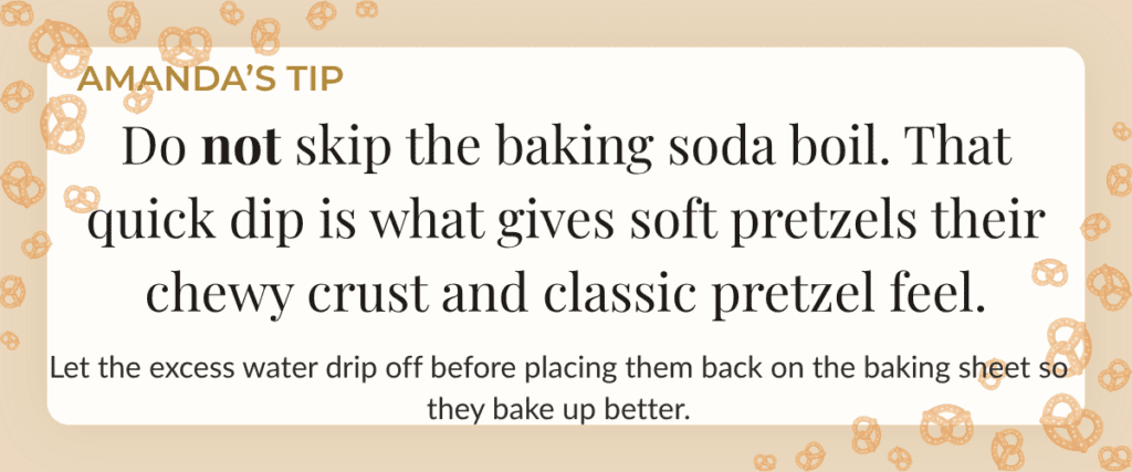 Amanda’s tip for making chewy sourdough discard soft pretzels