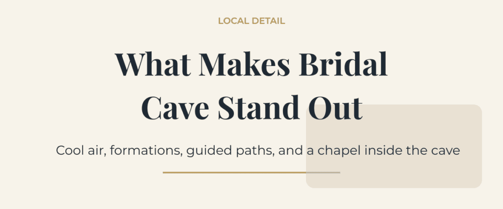 What makes Bridal Cave stand out in Camdenton Missouri