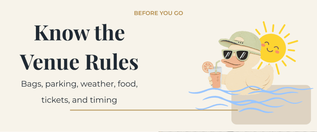 Ozarks Amphitheater venue tips for parking bags food and concert timing